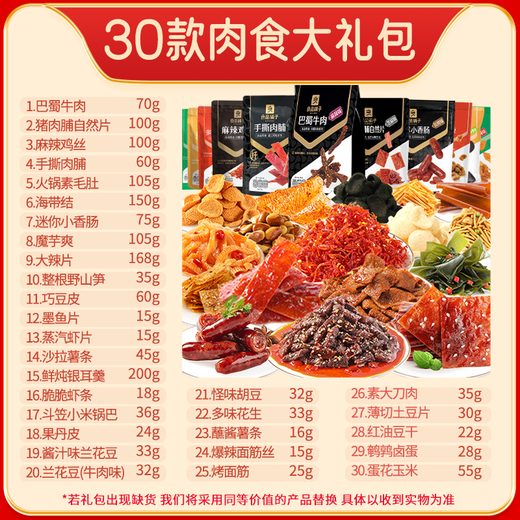 良品铺子零食20款/1203g送女友整箱肉食类卤味生日礼物小吃 良品铺子20款肉食【彩箱装】