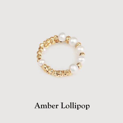 Amber Lollipop Wang Yuwen's same style pearl ring women's live index finger tail ring anniversary birthday gift for girlfriend and wife