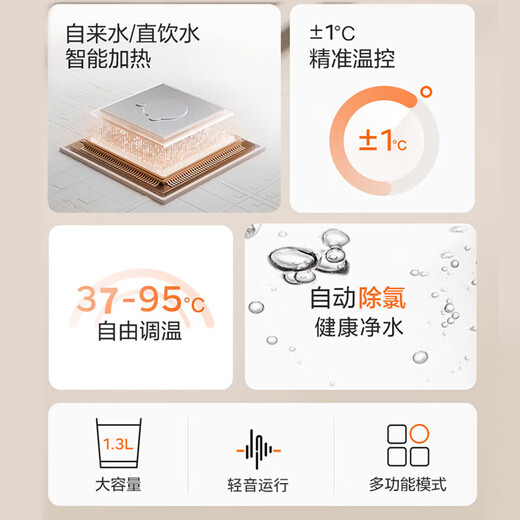 Beshimei baby thermostatic kettle glass milk mixer thermal insulation sterilization kettle household multi-functional automatic milk boiling kettle 316 white upgraded version 1300ml