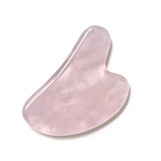 Pupan Rose Crystal Jade Roller Massage Stick, Beauty Gua Sha Board, Facial Massage, Eye Acupuncture Point Pulling and Facial Pushing Combination Set (Natural Jade) Crystal Pink Double-Headed Roller + Gua Sha Board + Gift Box 1 piece
