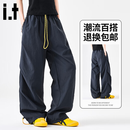 CHOCOOLATEit outdoor quick-drying paratrooper overalls men's 2025 autumn thin loose straight casual pants Navy XL