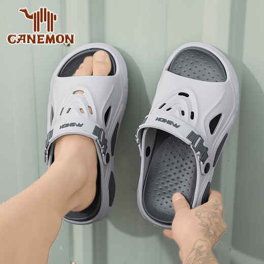 Pilot Camel Sandals 2025 Été Nouveaux chaussures de trou pour hommes HOSE PLAQUE OUTDOOR CHAISSOIRES SUPPORTES SANDES SANDES SPORTS À DIBUSSEMENTS GREY [13568 Série] 41-42 [La taille est trop grande, il est recommandé de prendre une taille plus petite]