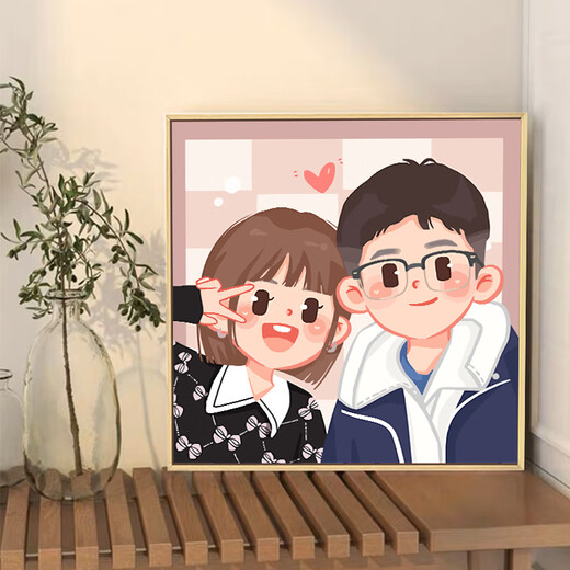 Shantou lincun regalo de boda de boda personalizado para el óleo de bricolaje de bricolaje de bricolaje de color de boda pintadas a mano Pintura decorativa acrílica QX11153 20*20cm Marco interno de madera maciza de espesor_highlight Pigment+