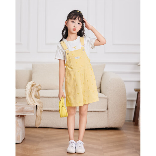 IEFMINI【爱依服童装】2025夏季新款甜美可爱洋气女童背带套裤 黄 140