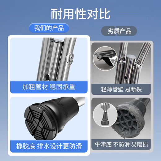 Daocheng medical underarm crutches for the elderly, special crutches for rehabilitation of fractured young people, stainless steel walkers, two DC312