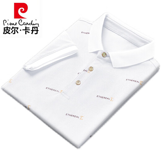 皮尔卡丹（pierre cardin）2025新款夏季翻领男士短袖t恤休闲潮牌POLO衫男装带领子半袖冰丝 白色 QY679 M