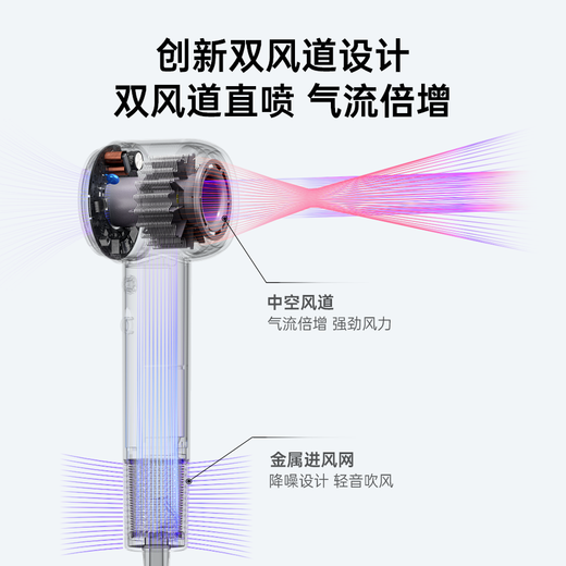 CONFU high-speed hair dryer mini portable quick-drying home gift for blowing hair with strong wind negative ion hair dryer F9 Air warm white