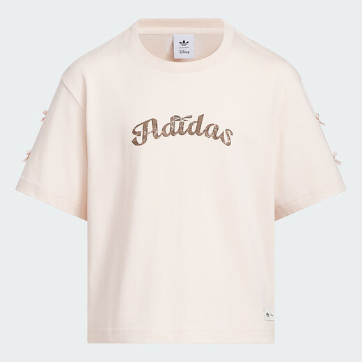 Adidas Kinderkleidung 25 Sommer- und Herbstmädchen T-Shirts Co-Branded Bogenverzierung für Mid-Large Children's Lose Cotton T-Shirt KG6626