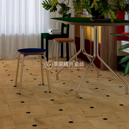 苹果精灵凡尔赛拼花木纹砖600x600全瓷白胚客餐厅卧室地砖防滑仿实木地板 6623模具田字格·全瓷·3C附录G 600x600