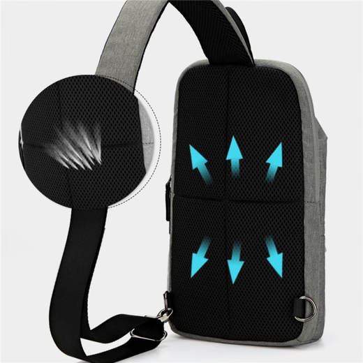 Chest bag for men's one-shoulder crossbody bag for chest trendy multifunctional sports and casual small cross bag lightweight cross bag new product ink black X1049