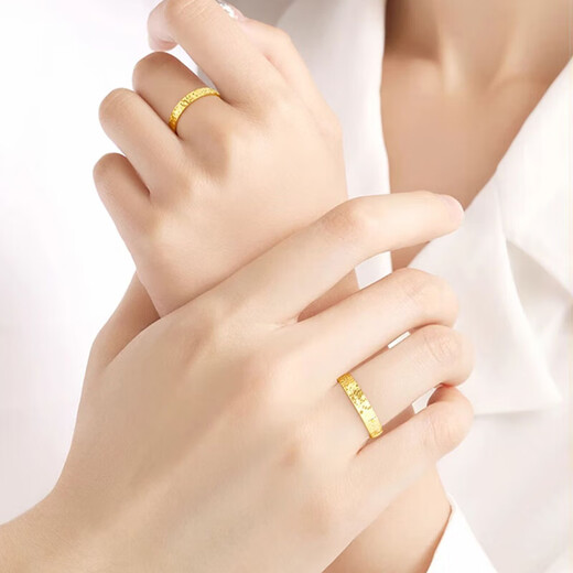 Broken Ice 999 Pure Silver Couple Rings Men's and Women's Sterling Silver Rings for Chinese Valentine's Day Official Anniversary Birthday Gift Broken Ice 999 Pure Silver-Paired Rings Gold Original Gift Box