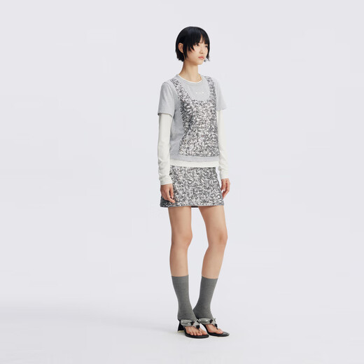 RE VAN Rui Fan New Product Designer Luxurious Bright Silver Bead Splicing Set RL72403154 Silver S /36