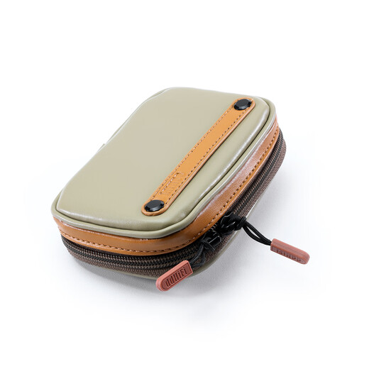 DdHiFi CZ120 Portable Retro Tape Style Headphone Storage Bag Cable Storage Bag Double-ended Zipper Microfiber Leather Storage Bag