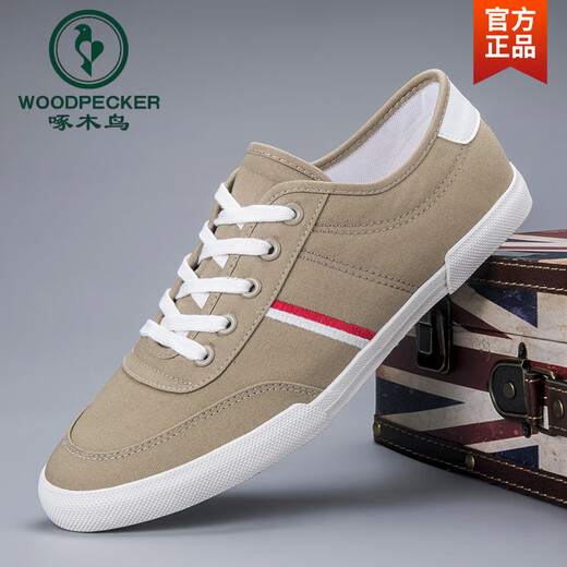 Holzspecker -Leinwandschuhe Herrenschuhe Herrenschuhe Vielseitige atmungsaktive Einzelschuhe niedrige Top weich