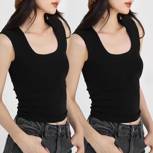 
Slim fit and slim suspender vest for women in summer 2025 new versatile large size fat MM sleeveless short base top K10-dark gray 2XL Recommended weight 130-150Jin [Jin equals 0.5 kg]