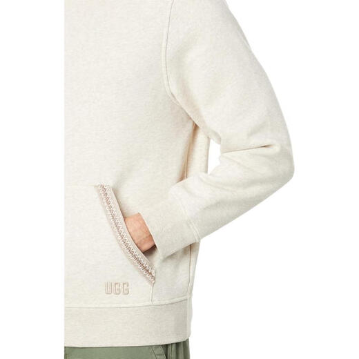 UGG men's sweatshirt warm and comfortable cotton blend daily casual hoodie simple Caribou Heather one size |SM