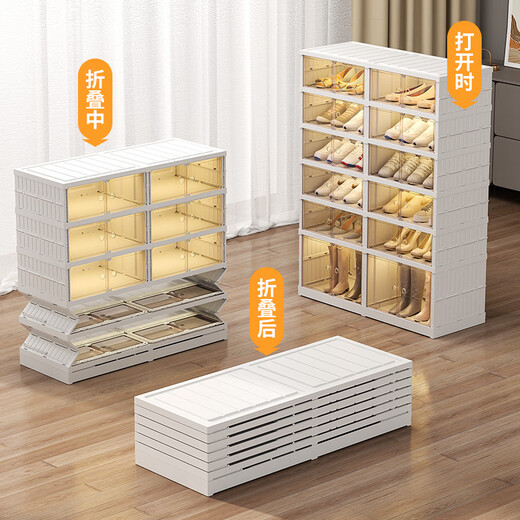 Ling Yuxun shoe box storage box transparent installation-free shoe rack space-saving home door multi-layer folding shoe cabinet storage rack folding single row 9 layers single door (can hold 9 pairs of shoes)