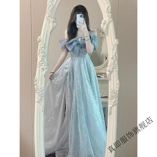 True One Shoulder Evening Dress for Women Banquet Temperament Light Luxury Niche High-End Host Art Exam Adult Ceremony Puffy Gauze Skirt for Women Picture Color 2XL True One Shoulder Evening Dress for Women Banquet Temperament Light Luxury Niche High-End Host Art Exam Adult Ceremony Puffy Gauze Skirt for Women Picture Color 2XL