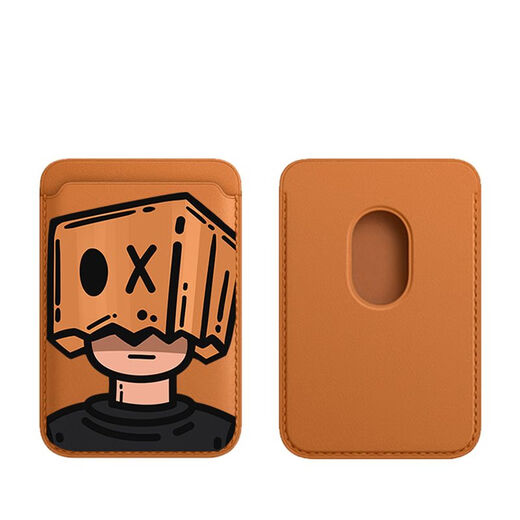 Kaooseen (Kaooseen) suitable for Apple magnetic card bag new magSafe in iphone15promax leather 15 card case type magnetic card bag-black-13556 box little man magnetic card bag + magnetic ring
