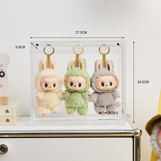 OMANTI figure pendant storage box can be stacked with dust-proof transparent display box labubu enamel plush doll display stand transparent storage box hanging style 1 piece