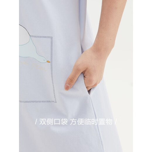 恒源祥睡裙女士短袖纯棉睡衣夏薄款凉感透气家居服可外穿休闲套装 15604 M 160