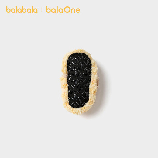 Bala Bala One baby floor socks anti-slip glue-on winter velvet warm socks toddler non-slip cute yellow and white tone 00331 6-12 months 66cm