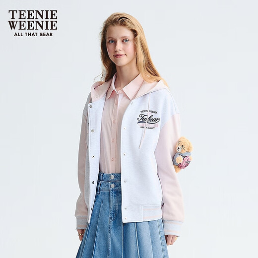 Teenie Weenie Bear Women's Sweatshirt 2025 Autumn New Vibrant Girl-Style Hoodie Jacket Pink S