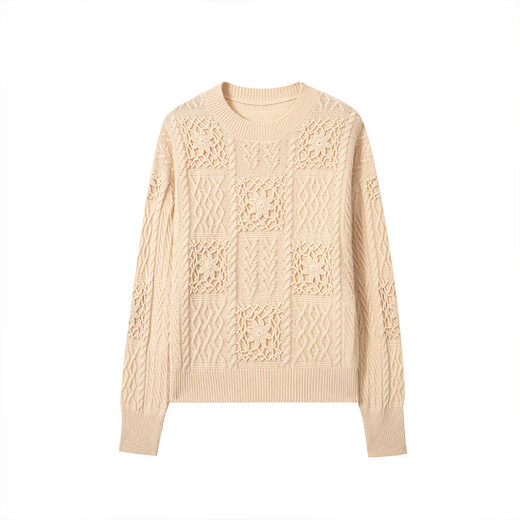 ROMON high-end knitted sweater for women handmade crochet pure cardigan 2025 spring new retro jacquard pullover thick sweater stycoon rice equal size