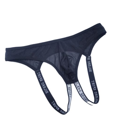 TTPMER men's sexy underwear breathable underwear mesh transparent thong tight sexy gay shorts U convex black one size (85-155)