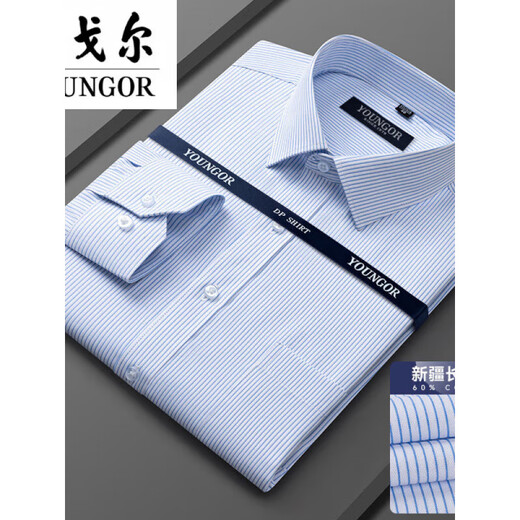 雅戈尔旗舰官方店长袖衬衫男士2025新款纯棉免烫中年休闲高端职业正装衬 6623 38 (建议100-115斤)