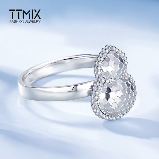 TTMIX gourd platinum ring for women pt950 platinum ring shiny honeycomb live ring for girlfriend 4.5-4.7g