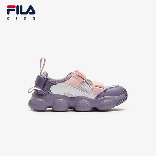 Fila Fila Children's Shoes Sandals 2025 Summer New Girls Breathable Flashing Velcro Sneakers Romantic Purple/Gray Smoked Purple-OL 29