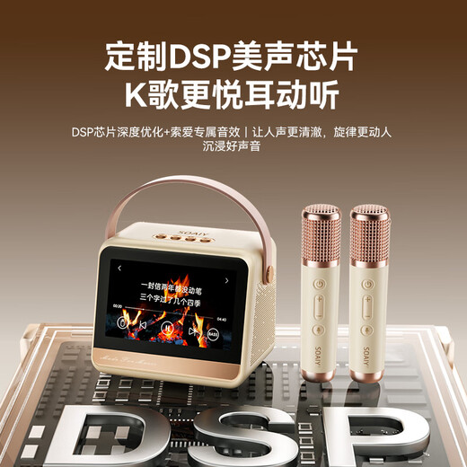 Sony Ericsson GC520Pro suspended lyrics Bluetooth karaoke speaker wireless microphone integrated children's outdoor home ktv male and female singing birthday gift white