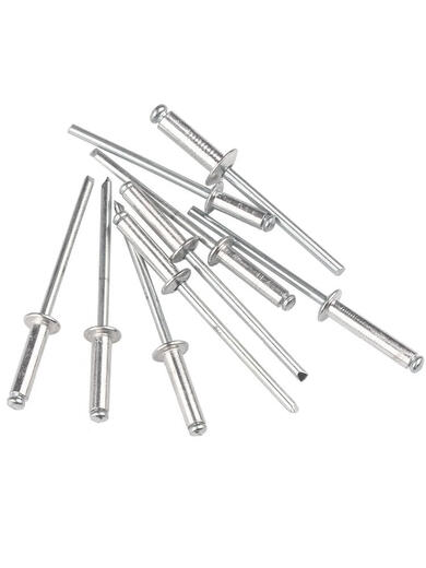 奇立彩铝制抽芯铆钉拉铆钉圆头抽心柳钉K型拉钉M2.4/3.2/4/5/6mm M4*12200只黑色