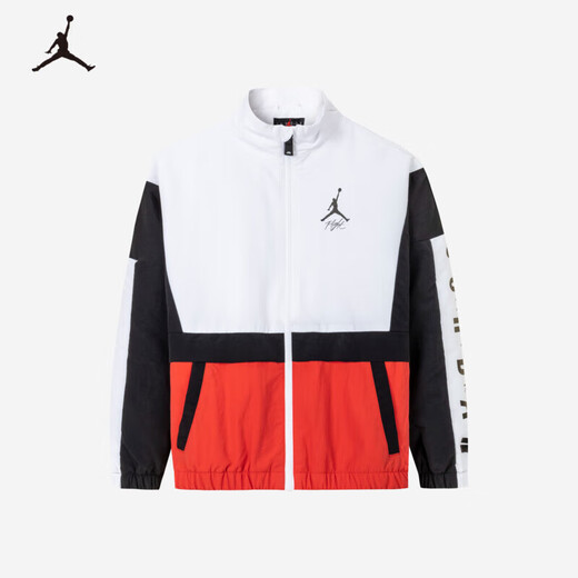 Jordan Nike AJ Children's Clothing Boys Spring and Autumn Contrast Color Nike Children's Jacket Jacket Windproof Top Chili Red
