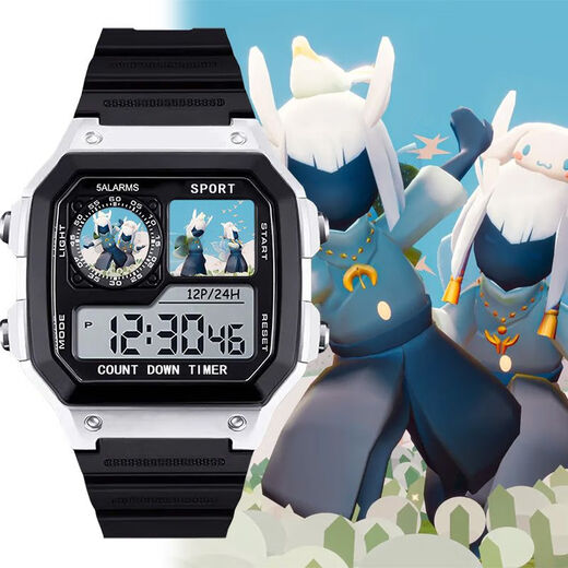 
Sky Light Escape Characters Anime Customized Watch Two-dimensional Smart Small Square Electronic Watch Men and Women's Model Students [Fashion Silver-Electronic Watch] z3882 Light Escape Super Value Gift Pack (Extra Long Battery + Gift Box Packaging)
