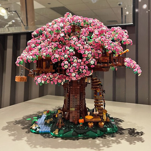 Éléments de construction de cerf Teng avec des blocs de construction à forte difficulté au-dessus de 100 000 particules 2025 NOUVELLE Maison d'arbre avec une difficulté élevée à construire 100 000 particules 18 Creative Tree House [Boad Box] Édition d'éclairage 16854