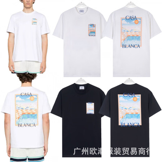 LEE KIDS25FW卡萨布兰卡夏季新款幻境之门印花男女休闲宽松短袖T恤潮 829黑色 S