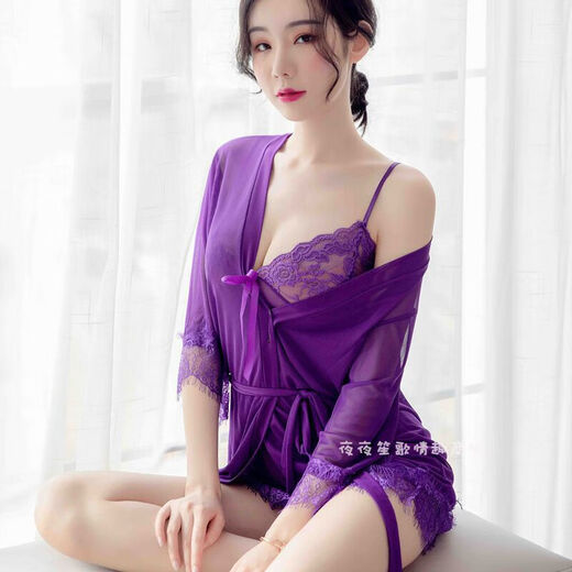 Sexy Pajamas Large Size Sexy Underwear Mesh Transparent Suspender Skirt Silky and Soft Red Suspender Skirt Thong Jacket Silky 155S80100Jin Jin is equal to 0.5 kg