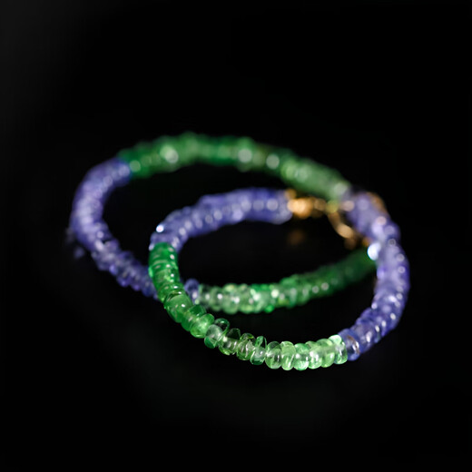 COASZE Su Zhu=Tanzania Tsavorite Garnet Bracelet Women's 18K Gold Gemstone Bracelet Colorful Jewelry Bracelet for Wife 2-3mm/Tanzania/Tsavorite/18K Gold Bracelet 16cm