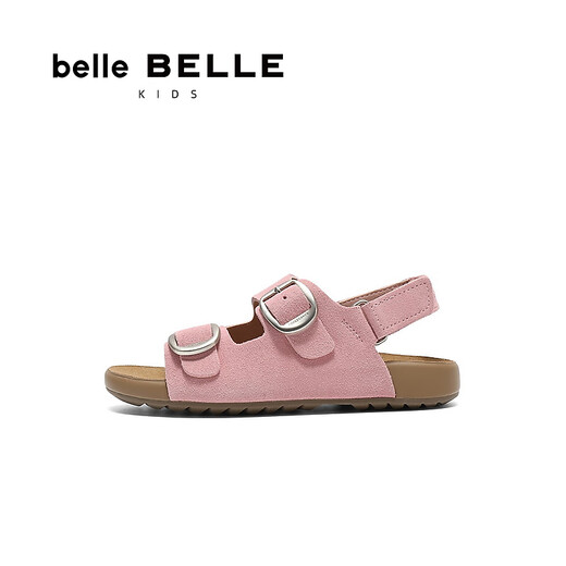 Belle dimples same style comfortable toast sandals girls mall same style double buckle casual sandals 67211B65 pink 30