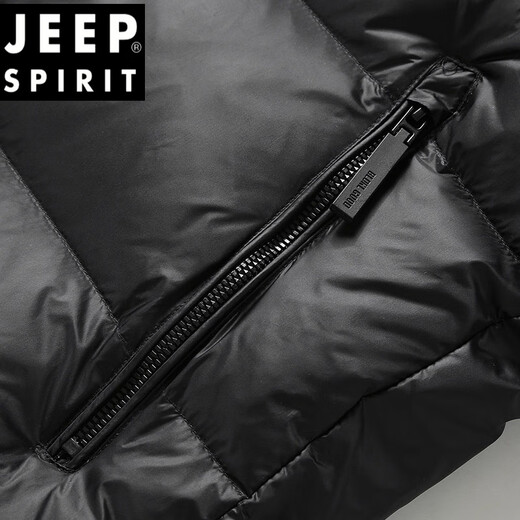 Jeep Spirit Black Gold Down Jacket Whort Winter Engrosado 2025 NUEVA pareja Jaqueta de pan Chaqueta de invierno 681 Black Men and Women mismo estilo 200/Volumen relleno S [95-105Jin [Jin equivale a 0.5 kg]]