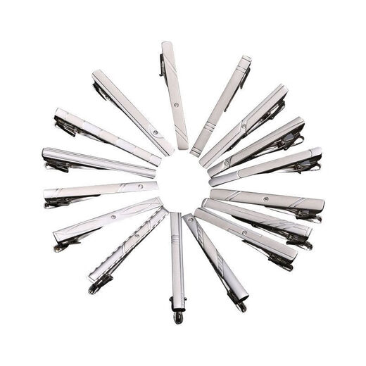 Zitronenfaser -Herren -Simple Silver Metal Tie Clip Clip Business Professional Tie Pin Persönlichkeit Kristallkrawatten Clips Frauen [Silberbindungsclip] (Style Random Distribution) J.