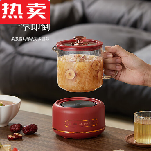 Count Qiabei Japan imported quality office small health pot tea stove electric small teapot electric ceramic stove kettle one person mi cream white - mechanical single pot + base 600ml