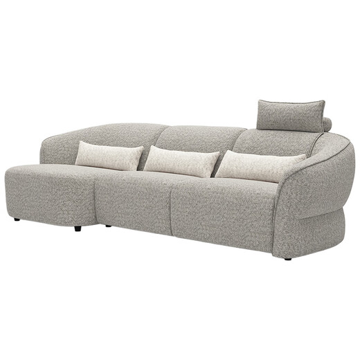 
Lezhibao LAZBOY fabric zero wall function sofa living room multi-person imperial concubine position Chenille sofa blue star 673 starlight white-3.23m large threesome left electric right shape