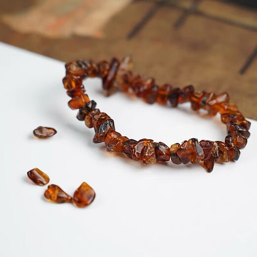 Xinxiangdu Fushun Amber Natural Amber Beeswax Shape Bracelet Bracelet for Sleeping and Soothing New Chinese Ethnic Style Hand Jewelry Medicinal Amber Shape Bracelet (Does Not Come with Certificate)