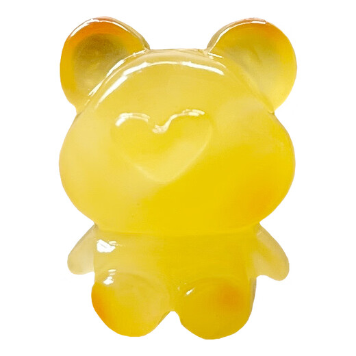 VZZS high-quality natural amber beeswax bear accessories braided rope pendant bracelet necklace pendant lift DIY squatting bear accessories beeswax bear (weighing less than 1.0g)