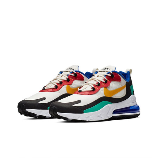 耐克（NIKE）男鞋运动鞋Air max 270 react 女鞋休闲气垫跑步鞋拼色 AT6174-002 红黄蓝 36