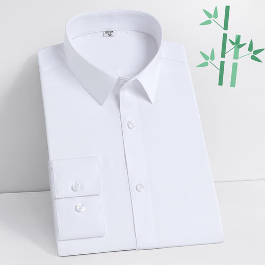 Levitra men's bamboo fiber stretch shirt men's slim fit solid color workwear business casual anti-wrinkle-free shirt T867 38