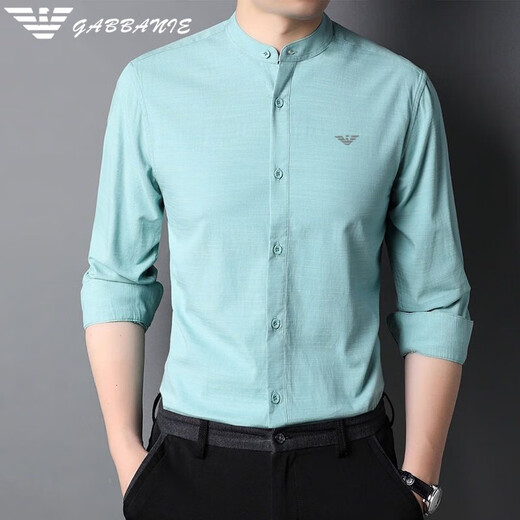 
FALAMONE Armani small stand-alone cotton shirt men's 2025 spring and autumn shirt casual inner Chinese collar thin shirt XQFD-9930 white M 165